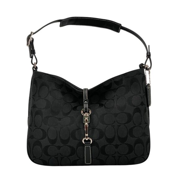 Vintage Coach Signature Clip Hobo 6091 Shoulder Bag Black - Picture 1 of 13